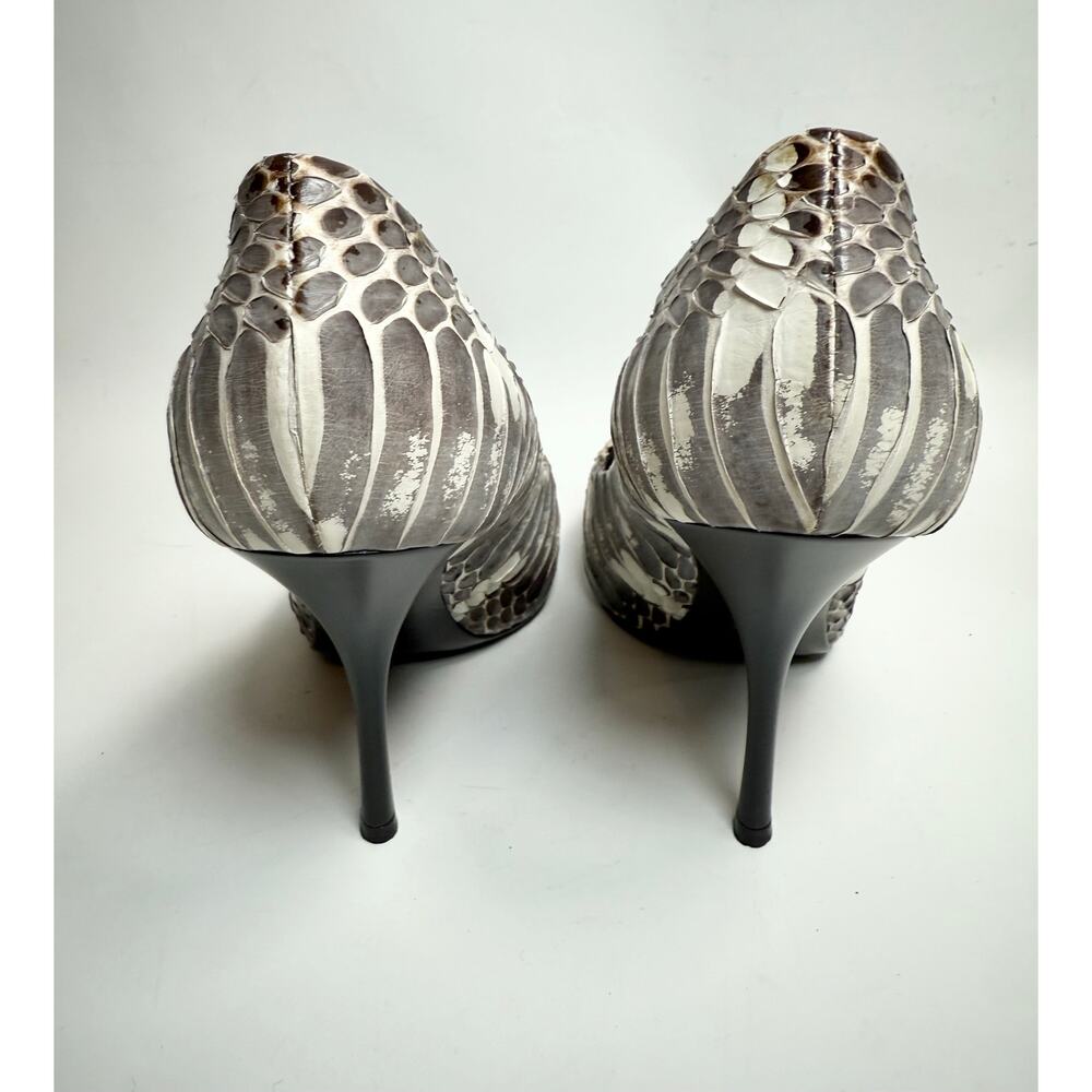 Giuseppe Zanotti Python Print Peep Toe Heels Size… - image 6